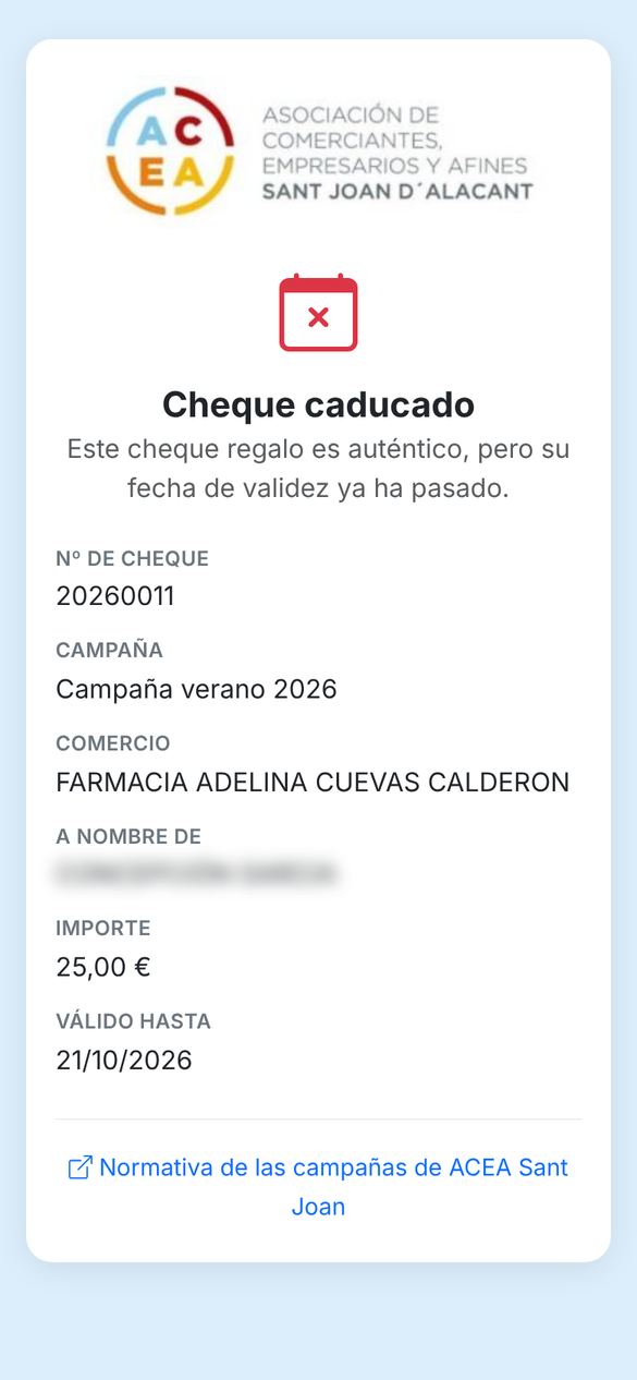 Cheques regalo en el móvil