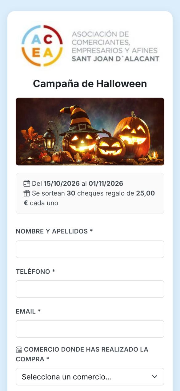 Participación en sorteos en el móvil